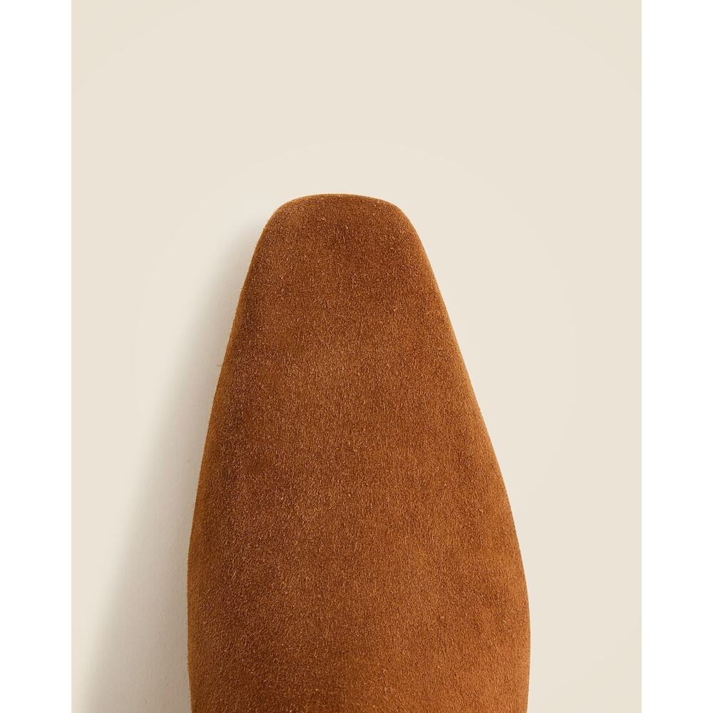 J.Crew New Piper Square-Toe Knee-High Boots Pull-On Suede Brown Size 8.5 NWOB - Picture 3 of 9